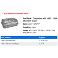 thumbnail image 2 of Fuel Tank - Compatible with 1992 - 1994 Chevy Blazer 1993, 2 of 2