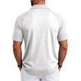 thumbnail image 5 of Hsovts Men's Polo Shirts Moisture Wicking Raglan Men's Shirts Short Sleeve Color Block Soft Breathable Mens Golf Polo Shirts White L, 5 of 7