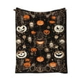 thumbnail image 1 of Manta de franela con estampado de calabaza y hoja de arce para Halloween, manta tipo chal para todas las estaciones, 1 of 6
