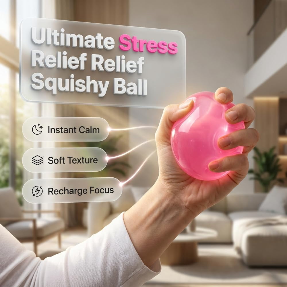 Guvpev 3Pcs Coconut Oil Stress Balls, Translucent Dumpling Squishy Shapeable Squeeze Toys, Non-Sticky Slow Rising Sensory Fidgets Toys for Anxiety Relief, Portable Desk Accessories for Focus
