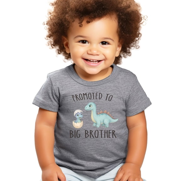 Dinosaur Big Bro Shirt for Boys New Big Brother Dino Sibling T-Shirt Granite Heather Shirt 12 Months