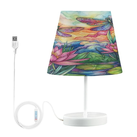 BZSMCE Table Lamp Creative Colorful Dragonflies Simple Pattern Night Light