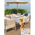 thumbnail image 4 of Outdoor Tablecloth with Umbrella Hole and Zipper, Sunflower Rectangle Table Cloth 60x120 Inch Waterproof Tablecloth, Colorful Flowers Summer Botanical Watercolor Picnic Table Cover for Patio Camping, 4 of 7