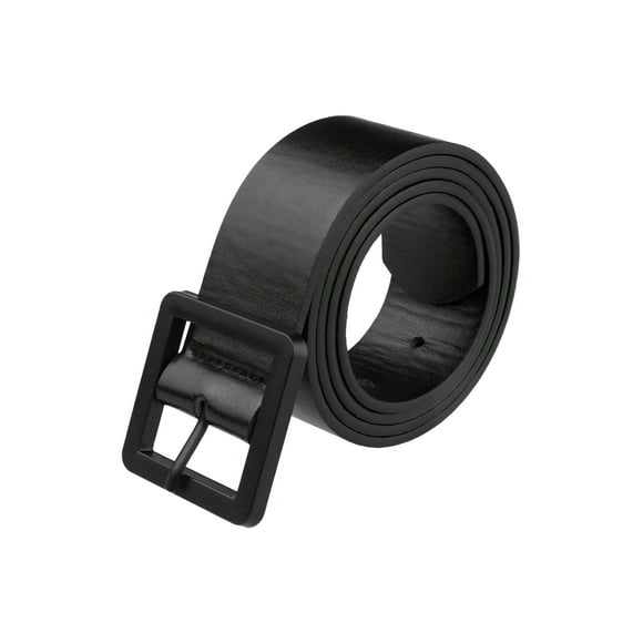 Cinturones de PU de cuero para mujeres INSPIRE CHIC para vestidos, cinturón de cintura negro de moda para chicas con hebilla cuadrada negra