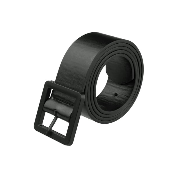 Cinturones de PU de cuero para mujeres INSPIRE CHIC para vestidos, cinturón de cintura negro de moda para chicas con hebilla cuadrada negra