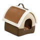 thumbnail image 2 of Casa Portátil para Perros Y Gatos, Nido Antideslizante para Mascotas, Suministros para Mascotas con Asa, Cama para Perros Y Gatos de Interior, Cueva C Techo de Brown L, 2 of 9