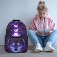 thumbnail image 2 of Yuyamidu Purple Wolf Kids Backpack Boys Bookbag for Girls 7-8 School Book Bag Middle School Backpacks for Teens 17 Inch School Bag, Lightweight, 2 of 7