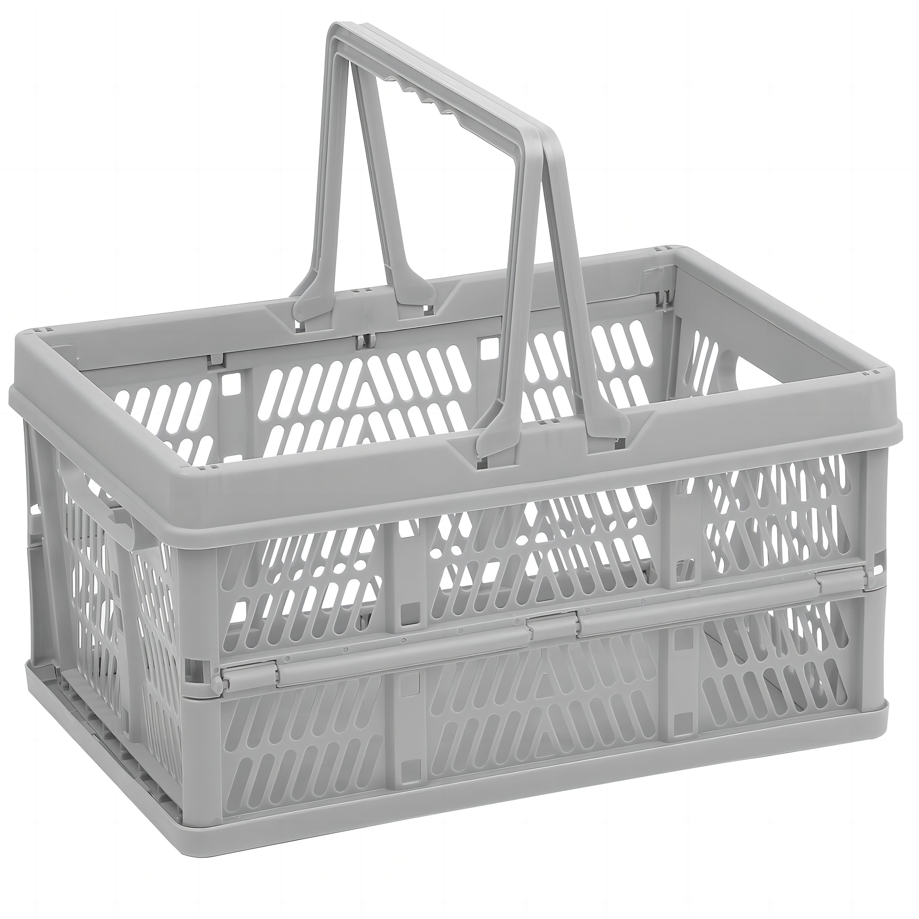 Simplify Collapsible Storage Crate with Carrying Handles in Grey
