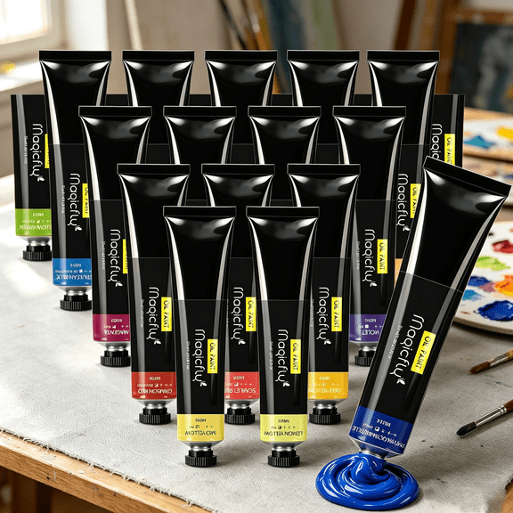 Magicfly Oil Paint Set,20 Colors x 50ml Large Tubes, Professional Oil Based Paint Set with High Saturation, Creamy Texture, Art Supplies for Artists, Students, Beginners Gift