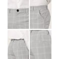 thumbnail image 6 of INSPIRE CHIC Men's Dress Plaid Slim Fit Flat Front Business Pants with Pockets 32 Light Gray, 6 of 7