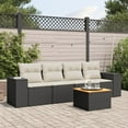 thumbnail image 1 of vidaXL 5 Piece Garden Sofa Set with Cushions Black Poly Rattan, 1 of 5