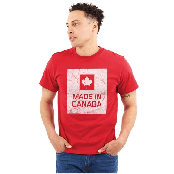 Made In Canada Patriotic Canadian Plus Size Crewneck Graphic Tee Shirt Brisco Brands 2X