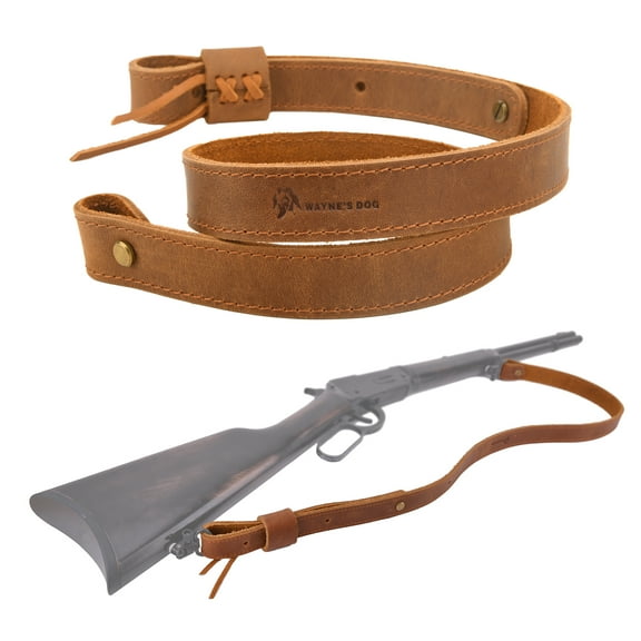 Handmade Cowhide Leather 1 Inch Wide Shotgun Strap Rifle Sling Soft Shoulder Belts