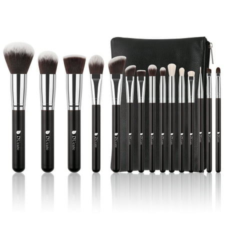 DUcare Makeup Brushes 15 Pcs Natural Synthetic Professional Brush with Leather (Best Makeup Brush Case)