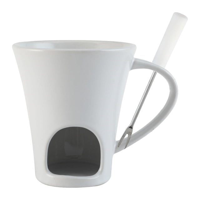 Taza para Fondue con Esmalte Especial Taza de Cerámica Compacta para Derretir Chocolate y Queso Taza Resistente para Postres Cremosos
