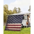 thumbnail image 4 of 4th of July RV Awning Sun Shade Screen 9'X7' Retro USA Flag Mesh Sunscreen Freedom Awning Shade Screen with Zipper UV Blocker Completed Kits Universal Outdoor Canopy for RV Motorhome Camper Travel, 4 of 7