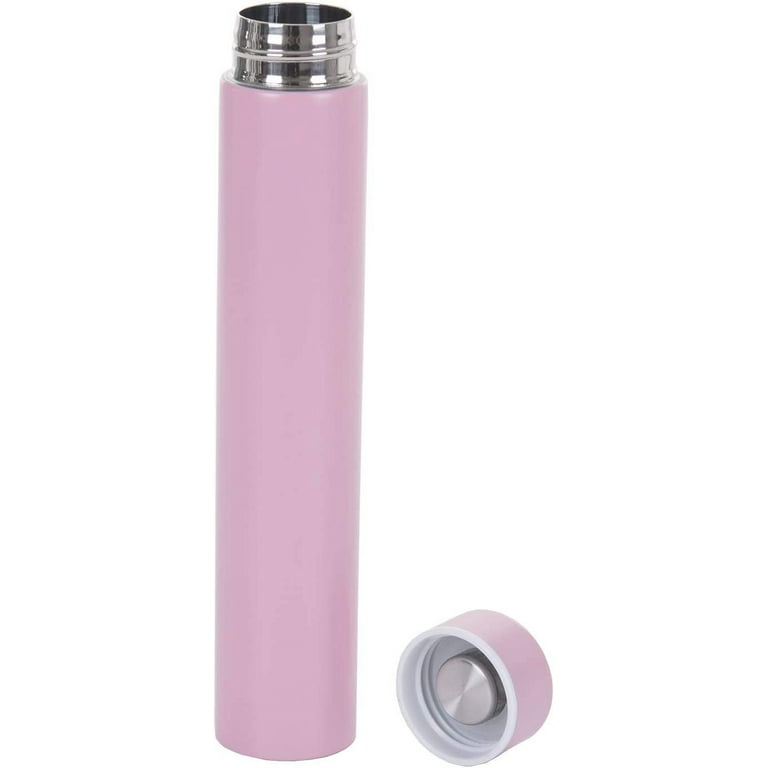 Funnuf Slim Stainless Steel Insulated Thermos Water Bottle 9.56 oz,Pink 