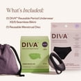 thumbnail image 2 of DIVA Reusable Period Underwear - Black Bikini XS-S + DIVA Disc Bundle, 2 of 7