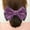 Purple, variant on Satin Double Bowknot Hair Snood Net Barrette Clips Bun Cover For Women Pro Hairnet French Bow Hair Accessories for Bank Clerk Air Hostess Coffee