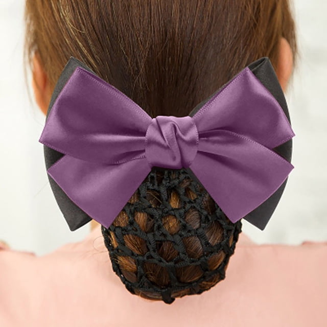 Barrette Pro Nœud pour Femmes Pince à Cheveux Nœud Papillon Filet Filet Dentelle Nœud Accessoires pour Cheveux Coiffures, Pince à Cheveux Polyester Violet