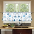 thumbnail image 4 of Yayeee Kitchen Curtains Tier Set of 2 Light Filtering 57"x24" Over Sink Window Panels, Blue Simple Cartoon Snowmen, 4 of 7