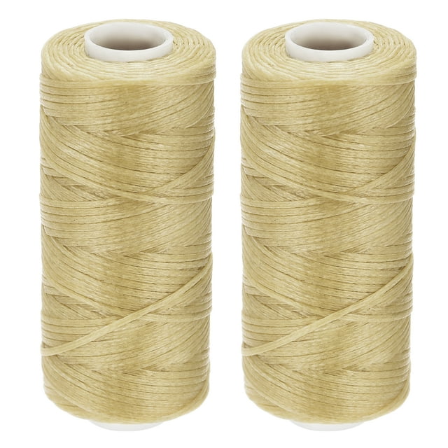 Unique Bargains Sand Polyester Waxed Leather Sewing Thread, 55 Yards, 2 Pack