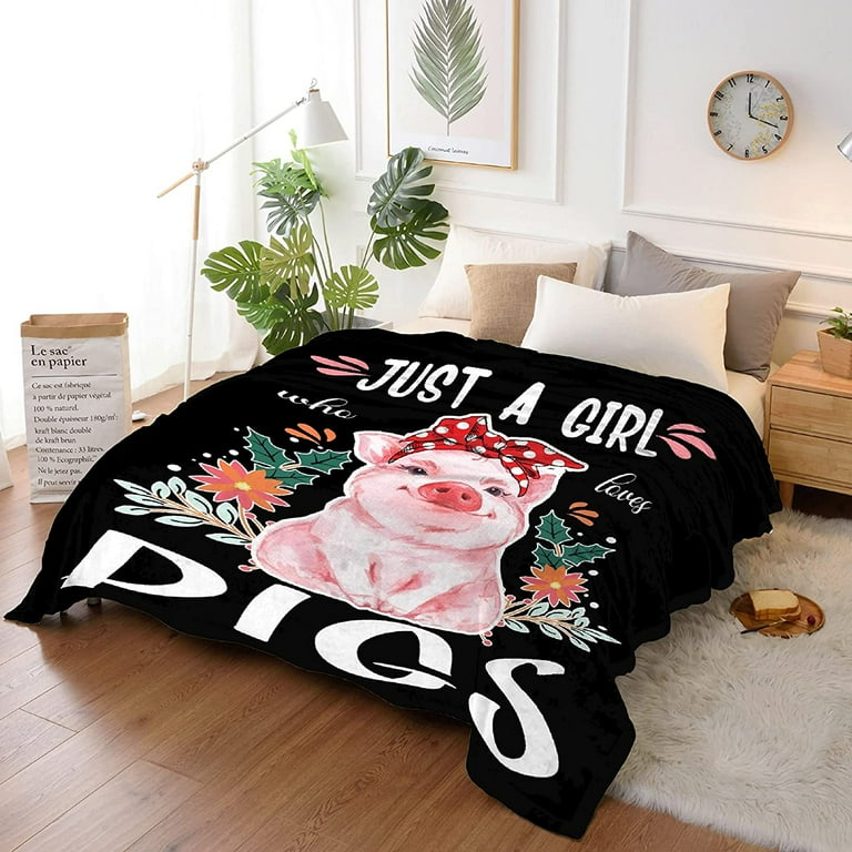 Fox Blanket for Girls Fox Gifts for Girls - Just A Girl Who Loves Foxes -  Lightweight Soft Cozy Flannel Throw Blanket Suitable for Sofa Bed Blankets  50x60 Inch for Kids Blanket 