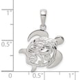 thumbnail image 5 of Sterling Silver Diamond-Cut Turtle Pendant (19.07 X 17) Made In Thailand qc9579, 5 of 6