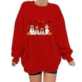 thumbnail image 2 of Meichang Halloween Sweatshirts Women Halloween Pumpkin Ghost Graphic Sweatshirt Party Tops Fall Long Sleeve Crewneck Sweatshirts, 2 of 6