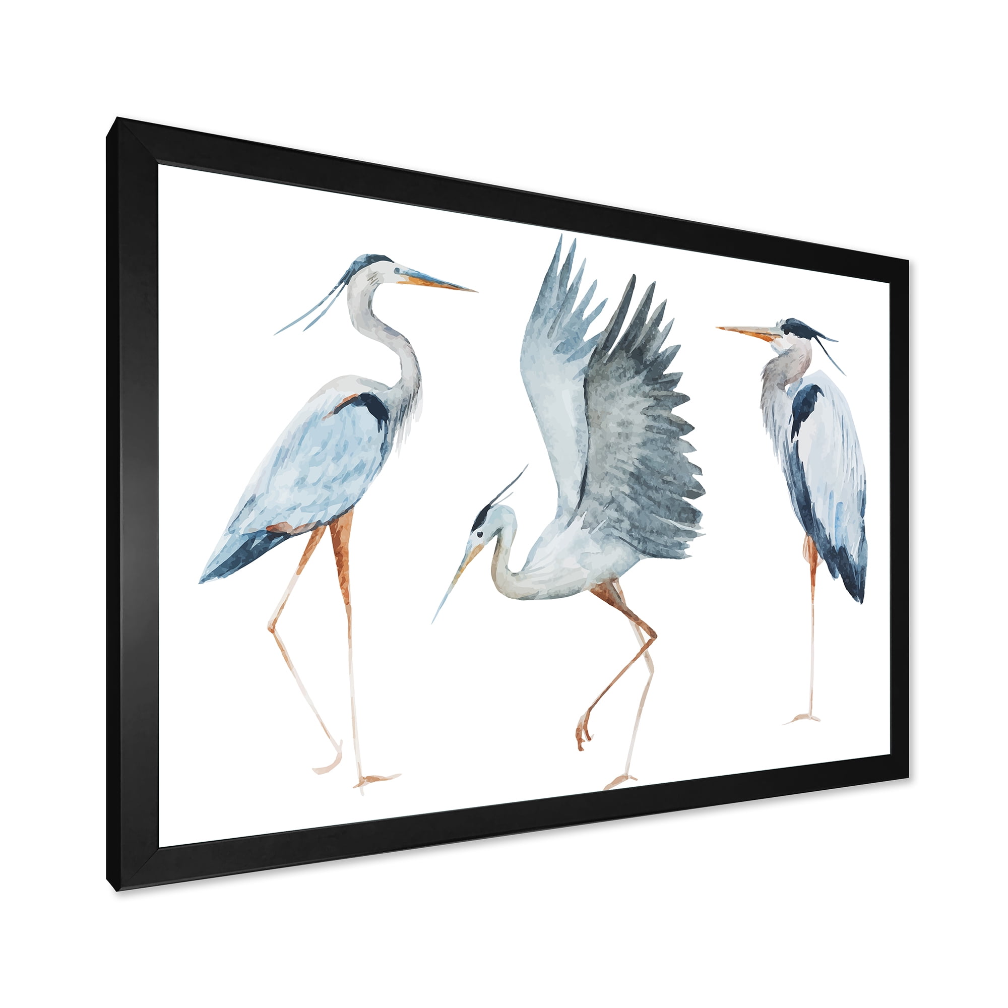 Designart 'Portrait Of Heron Birds II' Traditional Framed Art Print