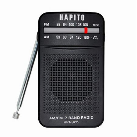 Portable Pocket Transistor Radio Battery Operated AM/FM Radio - Best Reception, Longest Lasting, Built-in Speaker and Mono (Best Built In Battery Mod)