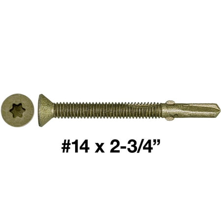 

Jake Sales Brand #14 x 2-3/4” Reamer Tek Wood to Metal - Bronze Exterior ~170 Screws - ACQ Compatible - 5 Pounds