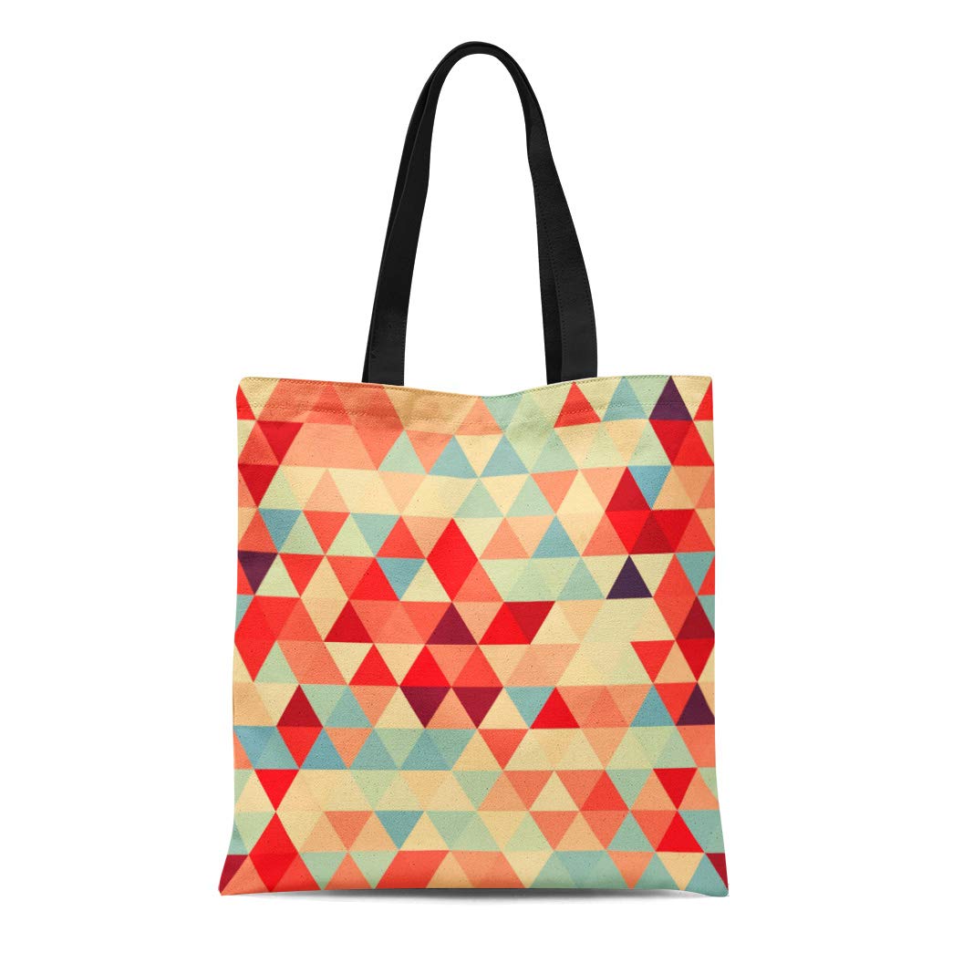 LADDKE Canvas Tote Bag Eddart Pretty Triangle Pattern Ii Your Triangles