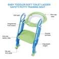 thumbnail image 3 of Portable Baby Toddler Soft Toilet Chair Ladder Kids Adjustable Safety Potty Training Seat with Soft Cushion and Non-Slip Wide Steps for Girls and Boys, 3 of 11
