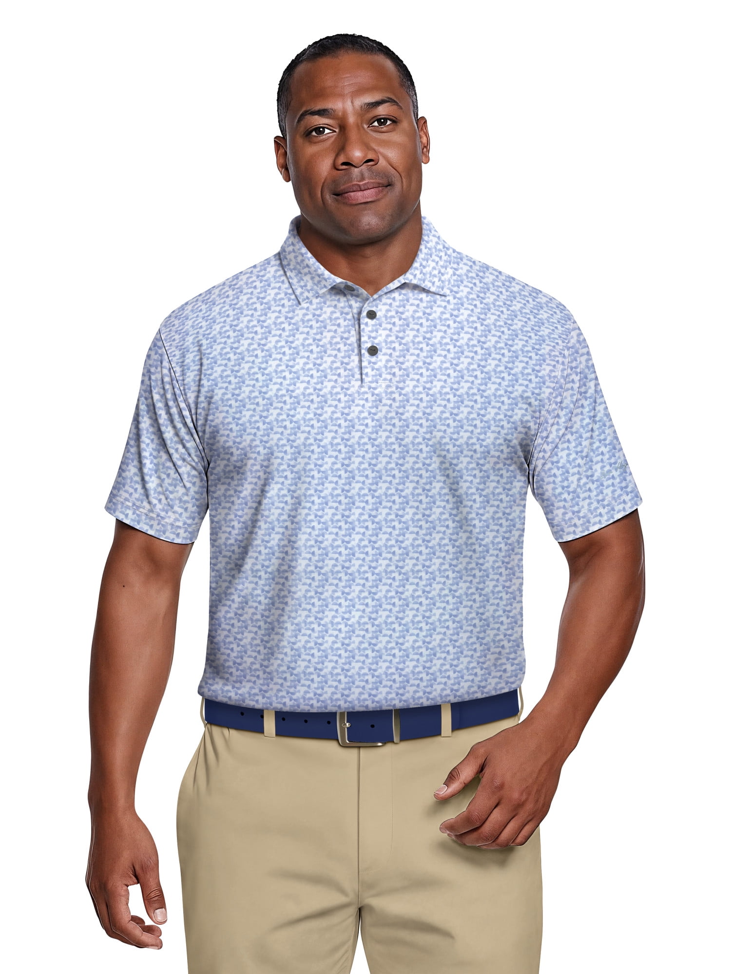 Ben Hogan Men's & Big Men's Performance Geo Polo Short Sleeve Polo Shirt, up to 5XL