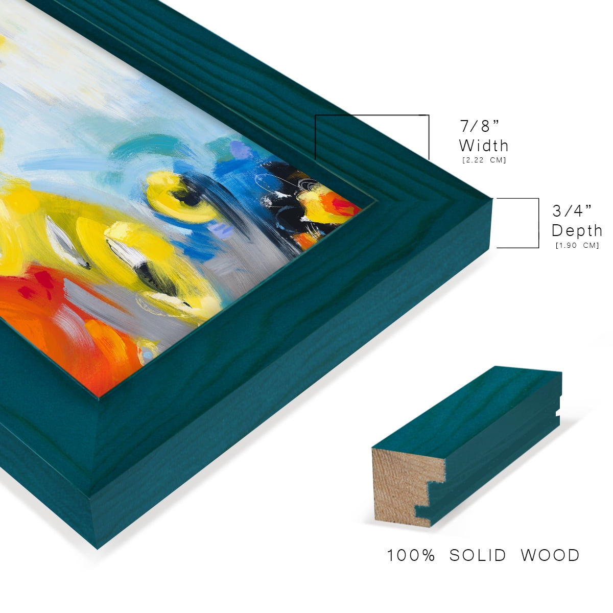 In the Loop III -Framed Print w/glass-Ocean Blue