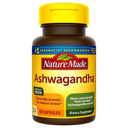 Nature Made Ashwagandha 125mg, Dietary Supplement for Stress Support, 60 Capsules, 60 Day Supply