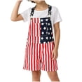thumbnail image 4 of ATOGUTA Short Overalls for Boys Kids Summer Straps 4th of July Jumpsuits Jeans Shortalls Size 5T-13, Red, 4 of 6