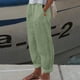 thumbnail image 1 of WILLBEST Pantalones Casuales de Mujer, Cintura Alta, Pierna Ancha, Moda, Cordón Elástico, Pantalones Largos Rectos Cómodos con Bolsillos para Uso Diario Extra Grande, 1 of 6