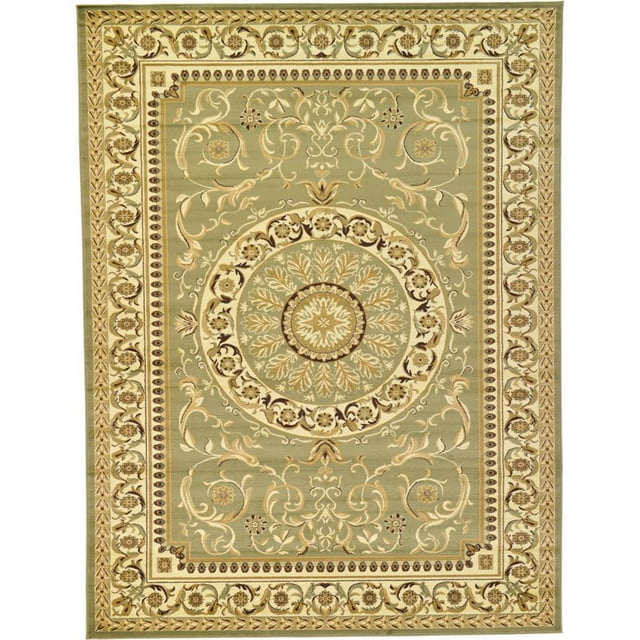 Unique Loom Versailles Medallion Floral Rug 9' x 12' Rectangle Green/Ivory