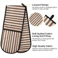 thumbnail image 4 of Dailycode Double Sided Oven Mitt with Loop Heat Resistant Kitchen Long Potholders 7" x 35" Brown and White Striped, 4 of 6