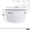 thumbnail image 3 of Superio Ribbed Style Laundry Hamper and Laundry Basket (2 Pack, White Smoke), 3 of 5