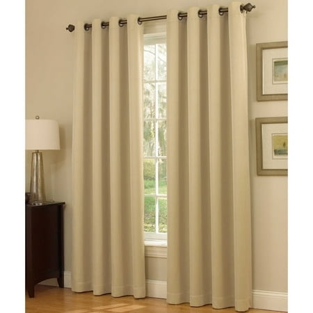 Insola Dorian Grommet Top 63 Inch Window Curtain Panel Ivory