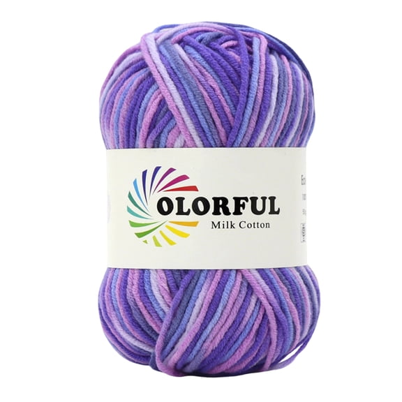 Milk Cotton Yarn, Variegated Yarn and Multicolor Knitting Yarn, 5 Strand Ball for Crochet and DIY Crafts