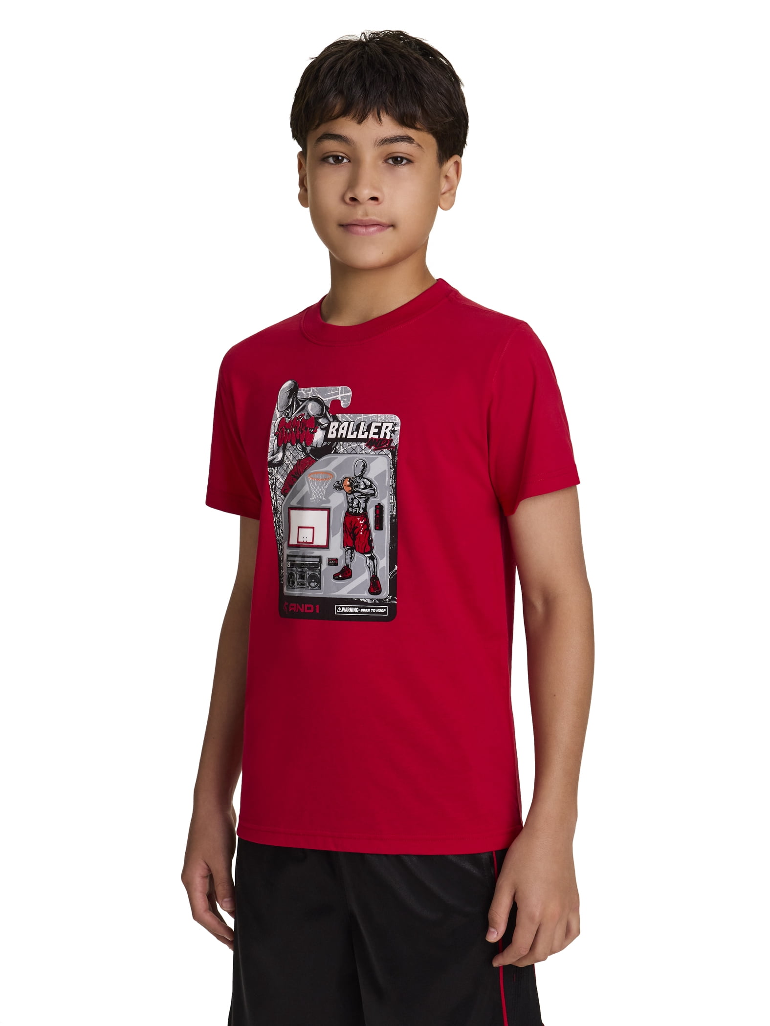 AND1 Boy’s Short Sleeve Graphic T-Shirt, Sizes 4-18