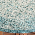 thumbnail image 3 of SAFAVIEH Courtyard Kebo Traditional Indoor/Outdoor Area Rug, 5'3" x 5'3" Round, Teal/Cream, 3 of 7