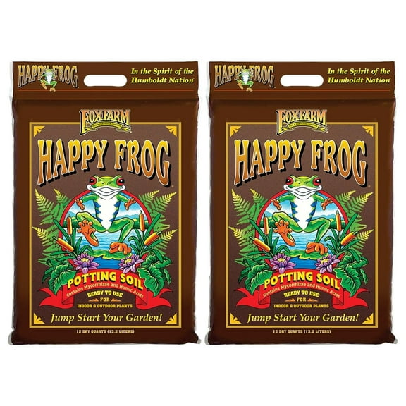Happy Frog Potting Soil, 12qt – for Indoor/Outdoor Container Plants, Improves Root Efficiency, pH Adjusted for Optimal Nutrient Uptake – Contains Microbes and Humic Acids (Pack of 2)