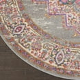 thumbnail image 7 of 4â€™ Round Gray and Gold Medallion Area Rug, 7 of 7