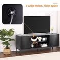 thumbnail image 4 of Medio siglo moderno negro TV soporte para 55/60/65 pulgadas TV, muebles de medios, con almacenamiento y puertas deslizantes para la sala de estar, negro, 4 of 7