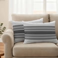 thumbnail image 3 of Outdoor Waterproof Pillow Covers Gray Gradient Stripes Decorative Throw Pillow Protectors,Pillowcase Cushion Cases for Patio Sofa Garden Couch,20x12in,Pack of 2, 3 of 14